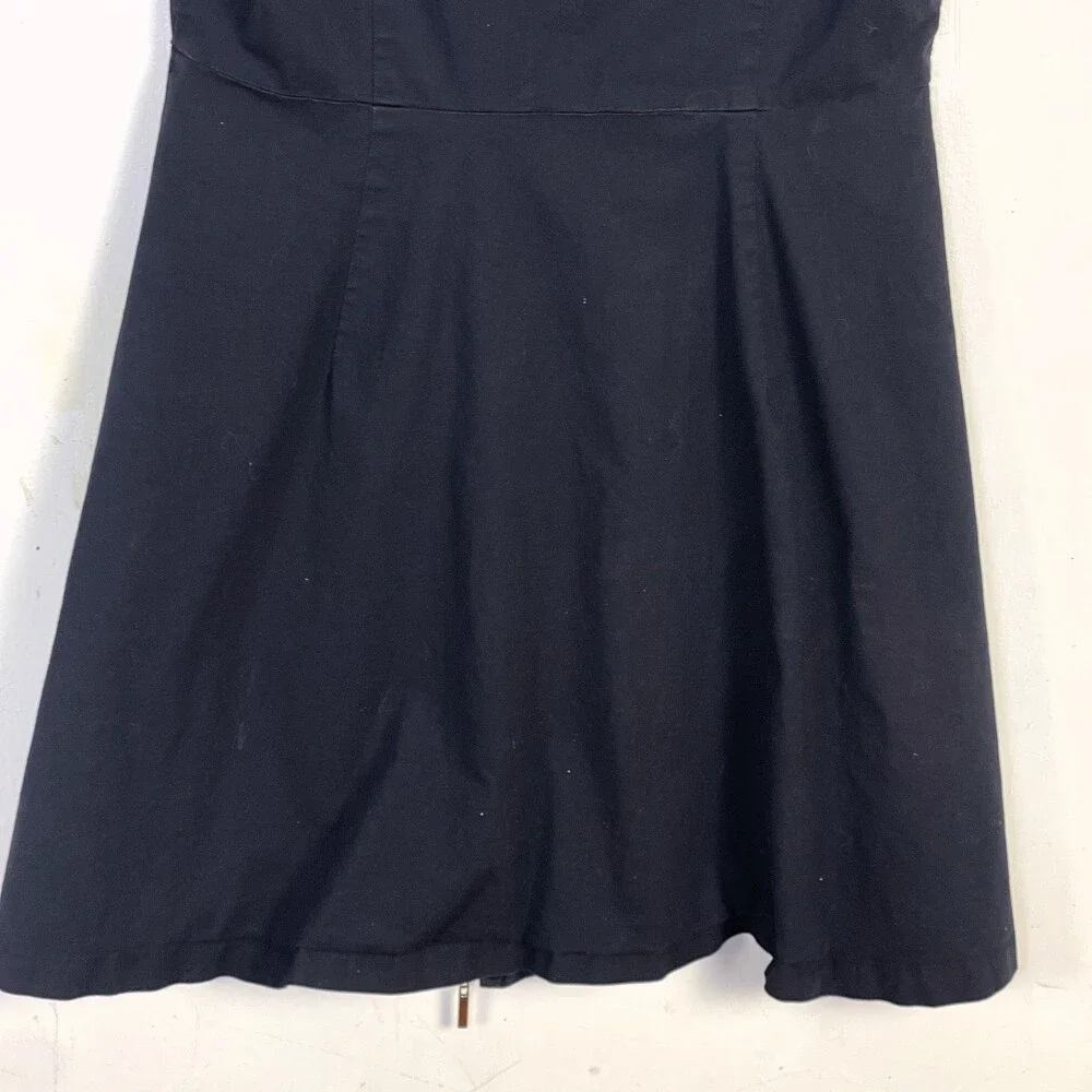 Sourpuss Clothing Y2K Black Cat Cap Sleeve Collared Zip Up Shirt Dress Large - Picture 3 of 12